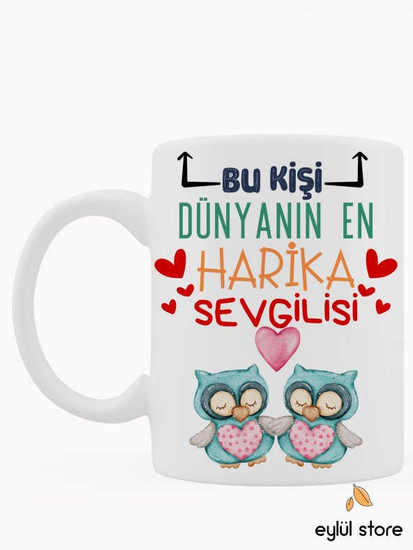 Sevgili Temalı Eğlenceli Özel Tasarım Baskılı Kupa Bardak Kahve Bardağı-Sevgililer Günü Hediyesi