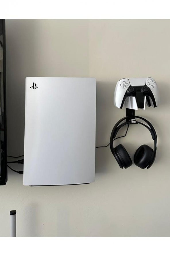 Ps5 Dualsense Şarj Istasyonu Için Duvar Standı Joystick Konsol Tutacağı Ve Kulaklık Standı - 2