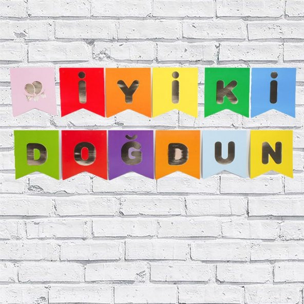Renkli İyiki Doğdun Gümüş Banner - 2
