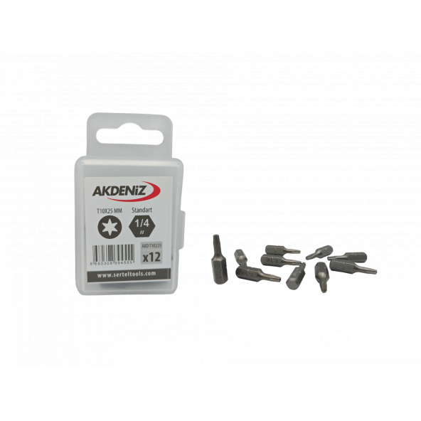 Akdeniz AKD/T10225 1/4 Torx T10x25 Mm 192 Adet Bits Uç