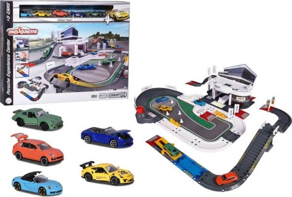 Majorette Porsche Deneyim Merkezi + 5 Araçlı Oyun Seti 212050029