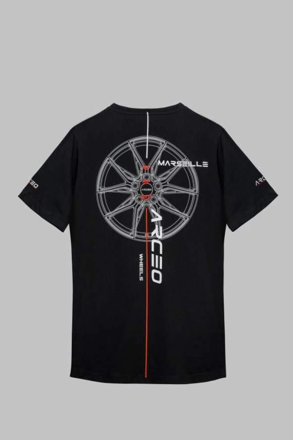 Arceo Marseılle Unisex Tişört - 100 Pamuklu SIYAH(2XL) - 2