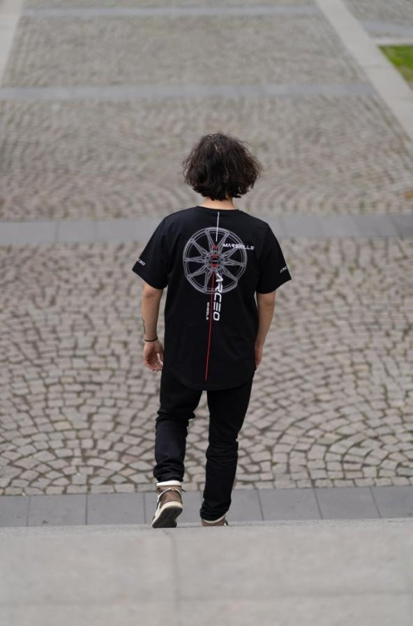 Arceo Marseılle Unisex Tişört - 100 Pamuklu SIYAH(2XL) - 6