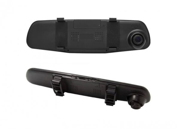 Araba Dijital Video Kaydedici 4.3 Inch Dikiz Aynalı Çift Kameralı Kayıt Cihazı Ön Ve Arka Görüş - 6