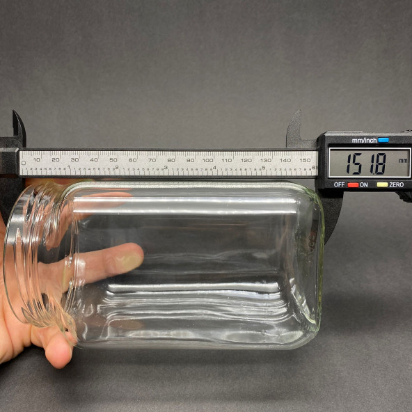 850 cc Kırımızı Metal Kapaklı Köşeli Cam Kavanoz - 2