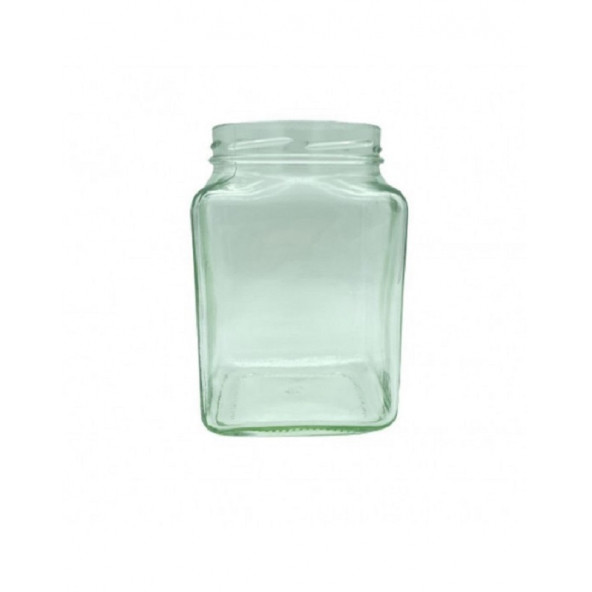 1600 cc Kırmızı Metal Kapaklı Köşeli Cam Kavanoz - 2