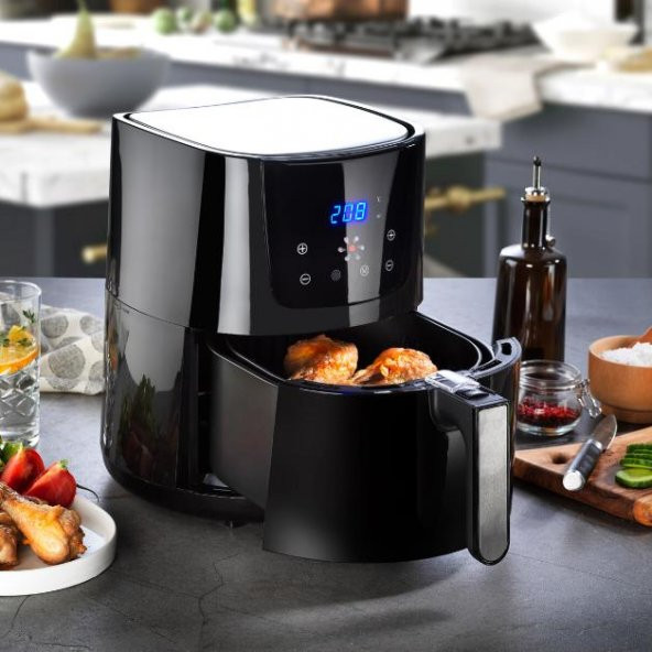 Schafer Fit Fry Dijital Airfryer Sıcak Hava Fritözü Siyah