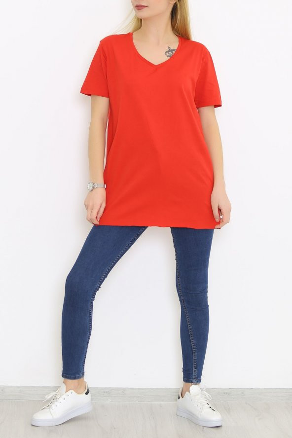 Penye Tunik Tişört Kırmızı - 1062.275. - 3