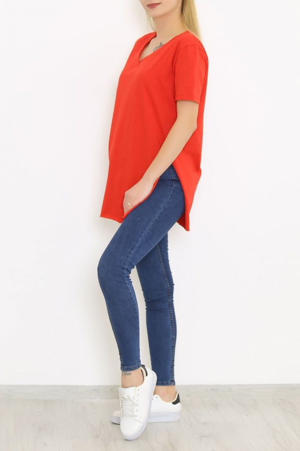 Penye Tunik Tişört Kırmızı - 1062.275. - 5