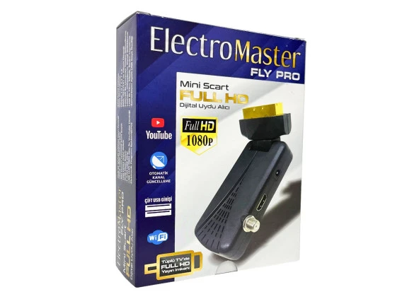 ELEKTRO MASTER FLY PRO FULL HD 1080P WİFİ MİNİ SCART DİJİTAL UYDU ALICI