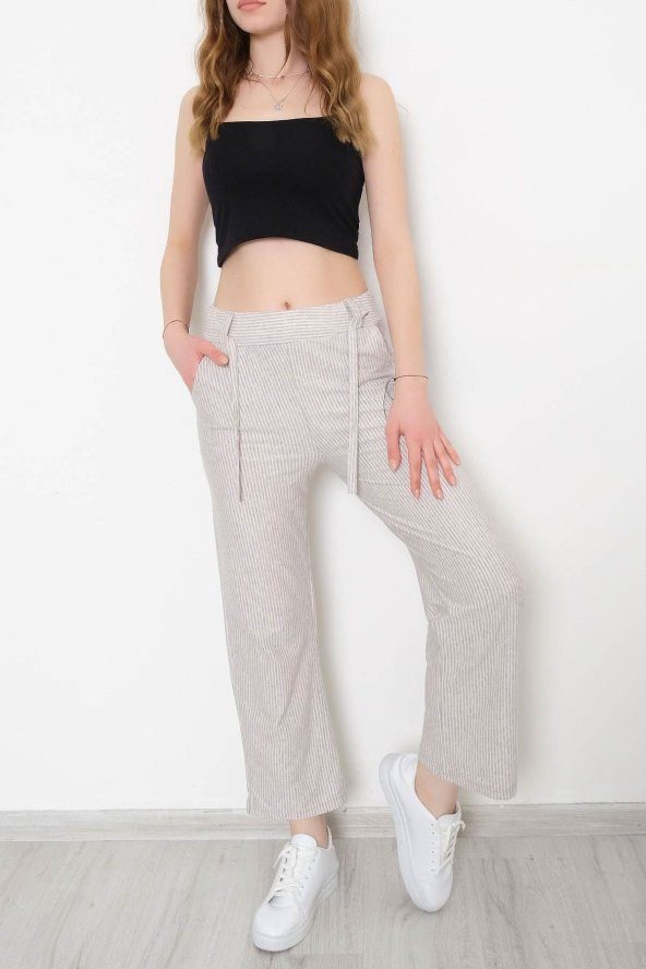 Kuşaklı Pantolon Pudragri - 10851.1567. - 3