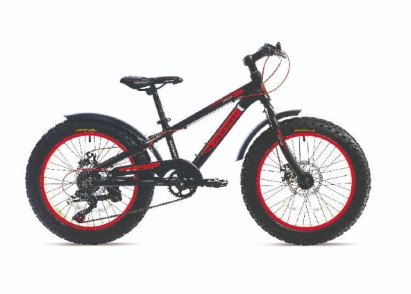 Corelli Fatboy 20 Jant M.disk 7V Kum Bisikleti Siyah-Kırmızı ürün görseli 1