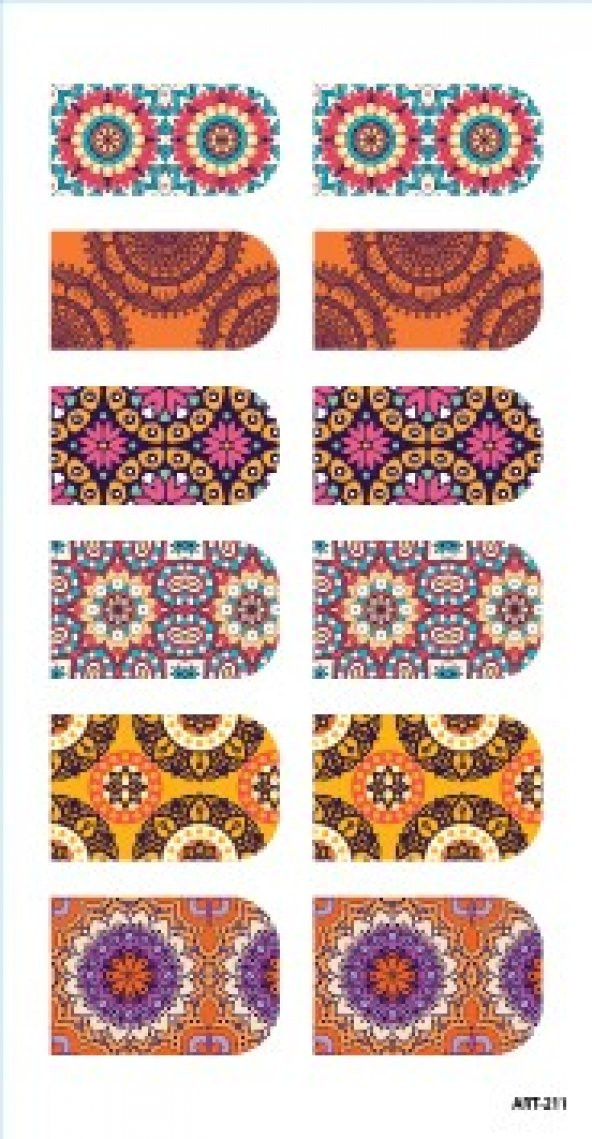 Etnik Desenli Tırnak Dövmesi,Tırnak Tattoo,Nail Art ,Tırnak Sticker - 2