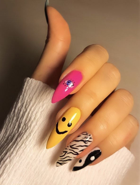 Zebra Desenli Tırnak Dövmesi,Tırnak Tattoo,Nail Art ,Tırnak Sticker - 2
