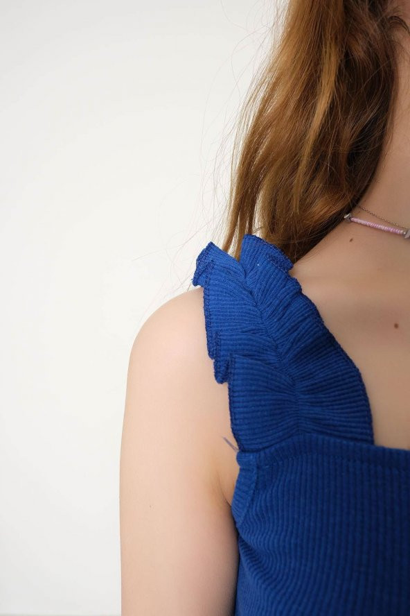 Askılı Crop Bluz Saks - 10812.1567. - 4