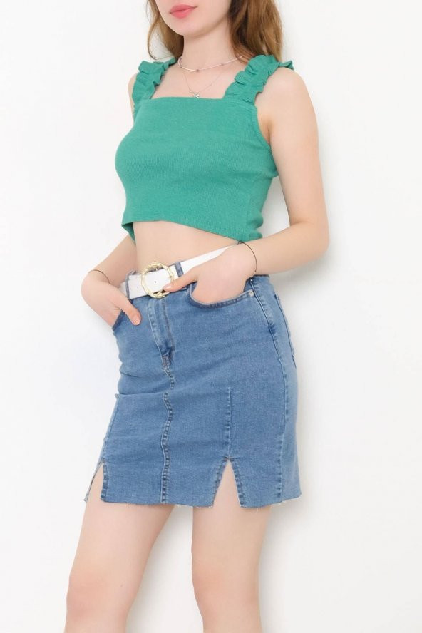 Askılı Crop Bluz Yeşil - 10812.1567. - 5