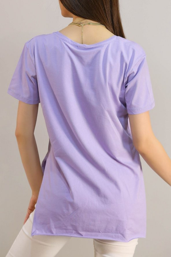 Penye Tunik Tişört Lila - 1062.275. - 5