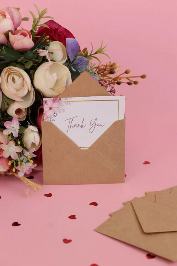 100 Adet Kraft Renkli Küçük Zarf 7x9 - 3
