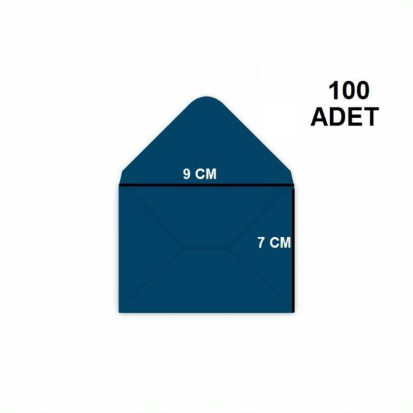 100 Adet Mavi Renkli Küçük Zarf 7x9