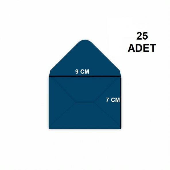 25 Adet Mavi Renkli Küçük Zarf 7x9