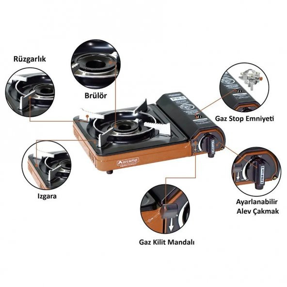 Tekli Portatik Ocak - Orcamp - Turuncu (CK-505) - Resim 2