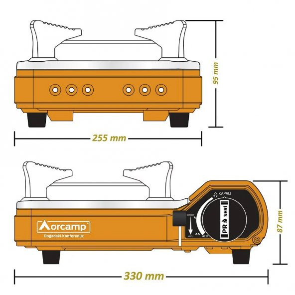 Tekli Portatik Ocak - Orcamp - Turuncu (CK-505) - Resim 3