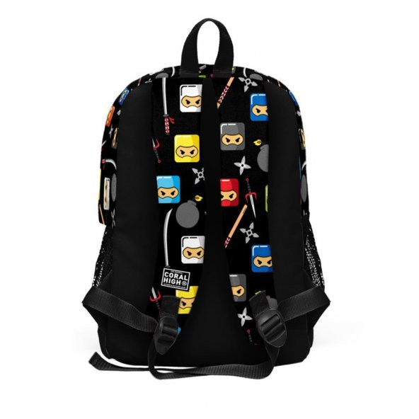 Coral High Ninja Desenli Büyük Boy Okul Sırt Çantası 23473 - 4