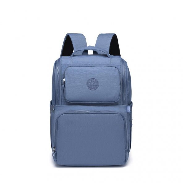 Smart Bags Anne Bebek Sırt Çantası Krinkıl Kumaş 3000 Jeans Mavi
