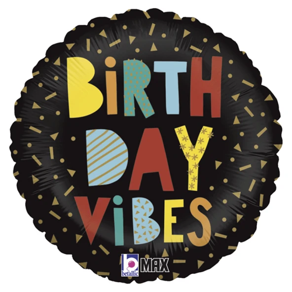 18" Grabo Folyo Balon -Birthday Vibes-
