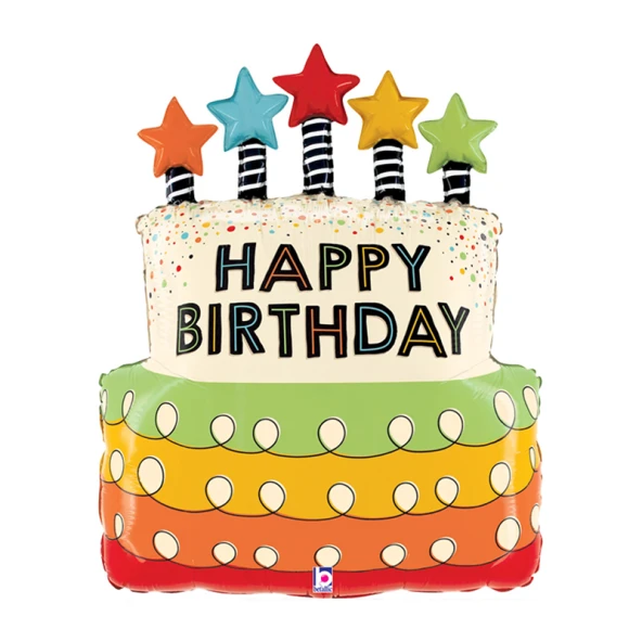 31" Grabo Folyo Balon -Candle Star Bday Cake-