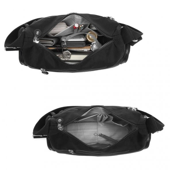 Smart Bags Kadın Postacı Çantası Krinkıl Kumaş 1115 A.Gri - 5