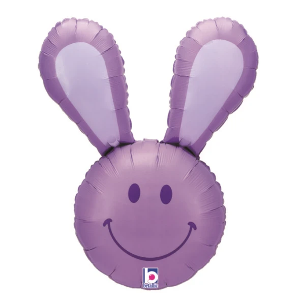 37" Grabo Folyo Balon -Smiley Bunny Lavender-