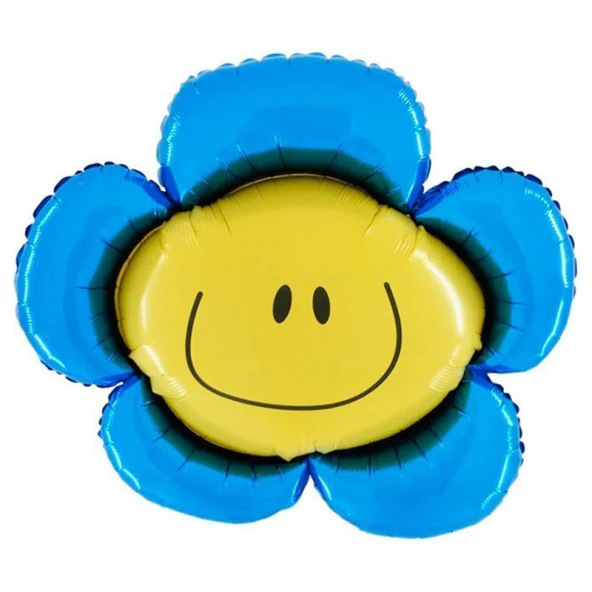 33" Grabo Folyo Balon -Smiley Flower Blue-