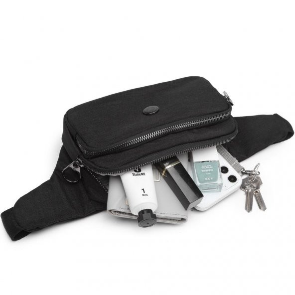 Nano Metalik Kumaş Kadın Bel Çantası Smart Bags 1154 K.Gri - 4