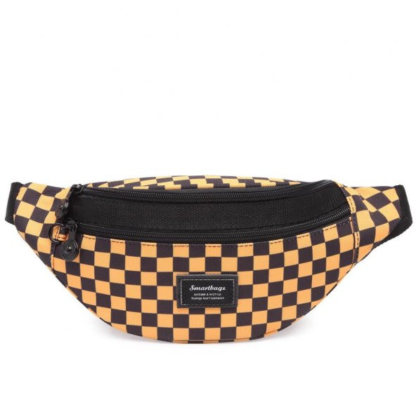 Dama Desenli Unisex Bel Çantası Smart Bags 3030 Sarı