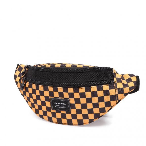 Dama Desenli Unisex Bel Çantası Smart Bags 3030 Sarı - 3