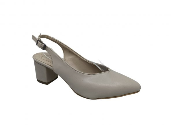 Zerhan C111 Kadın Ten Burnu Kapalı Arkası Açık Ayakkabı - Resim 2