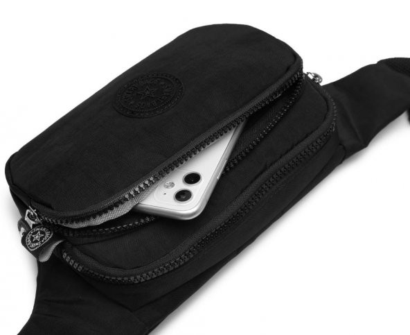 Krinkıl Kumaş Kadın Bel Çantası Smart Bags 1154 Siyah - 5