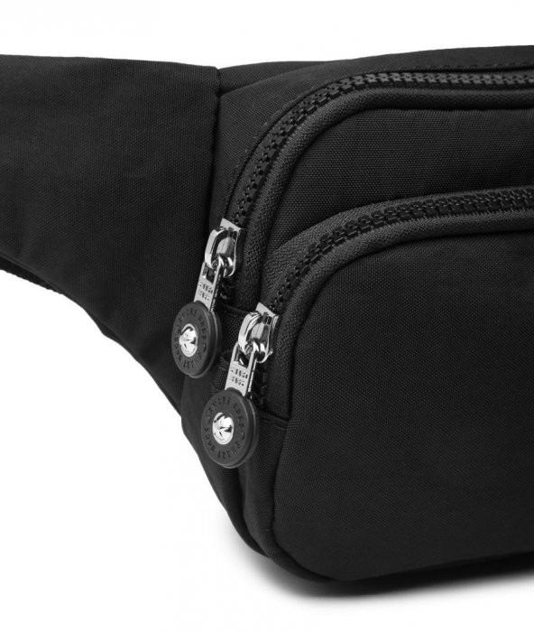 Krinkıl Kumaş Kadın Bel Çantası Smart Bags 1154 Siyah - 6