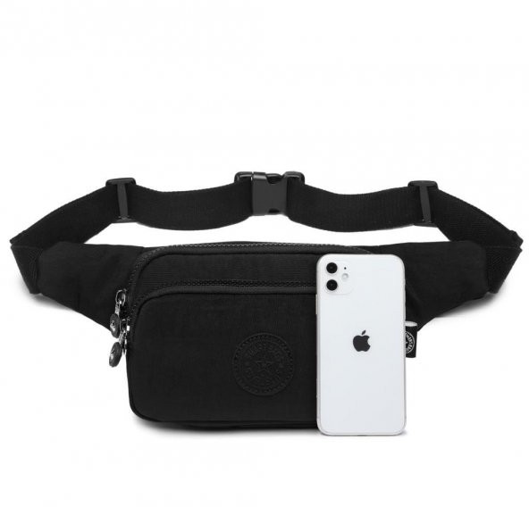 Krinkıl Kumaş Kadın Bel Çantası Smart Bags 1154 Siyah - 10