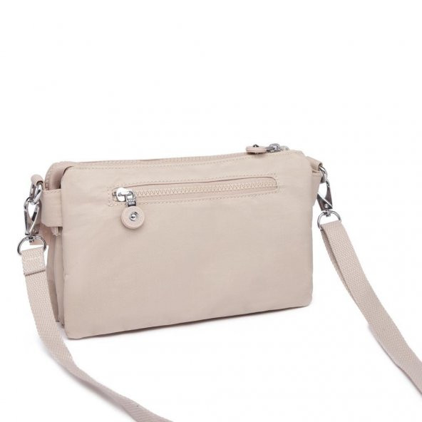 Askılı Kadın Çantası Krinkıl Kumaş Smart Bags 1147 Bej - 4