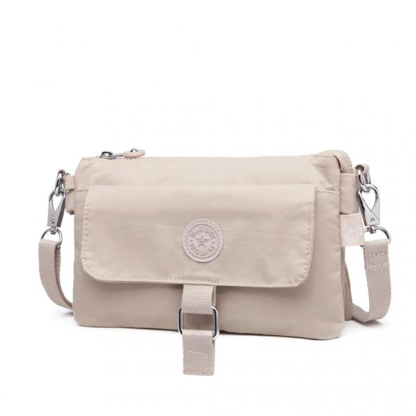Askılı Kadın Çantası Krinkıl Kumaş Smart Bags 1147 Bej - 5