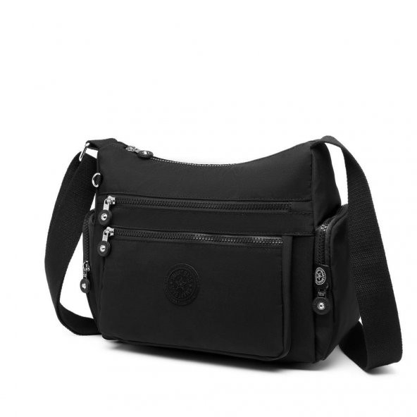 Krinkıl Kumaş Kadın Postacı Çantası Smart Bags 1115 Siyah - 2