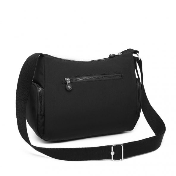 Krinkıl Kumaş Kadın Postacı Çantası Smart Bags 1115 Siyah - 3