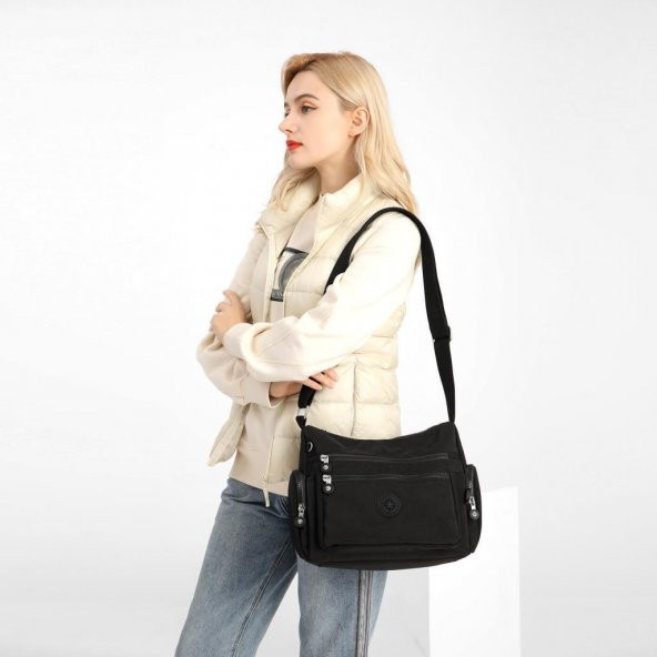 Smart Bags Kadın Postacı Çantası Krinkıl Kumaş 1115 Nar - 4