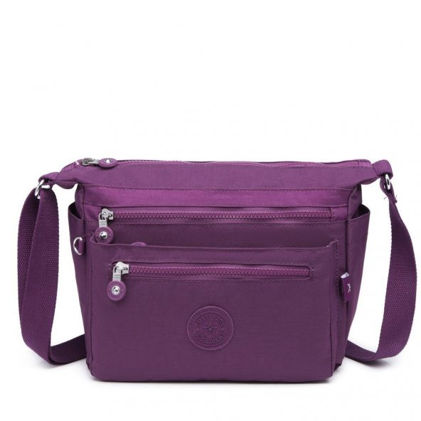 Krinkıl Kumaş Kadın Postacı Çantası Smart Bags 1238 Mor