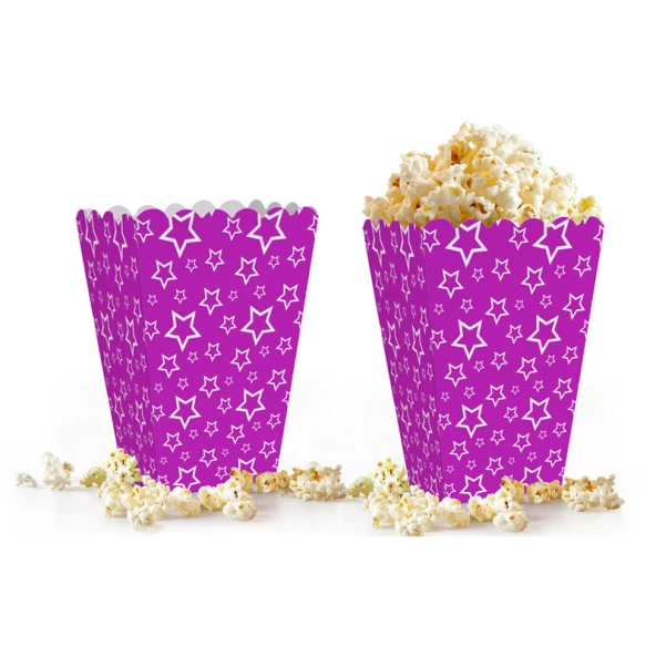 Popcorn Kutusu 10lu -Yıldız Mor-