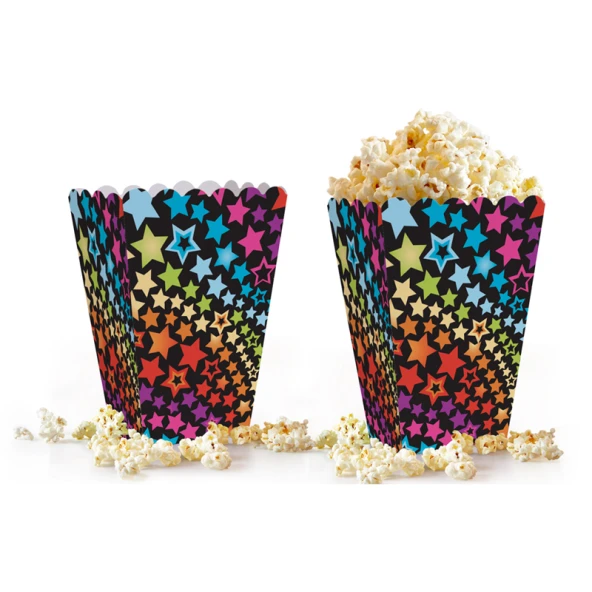 Popcorn Kutusu 8li --Renkli Yıldızlar-