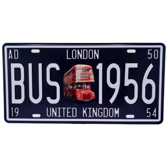Dekoratif 3D Metal Plaka Bus 1956 Londra Otobüs 30cm