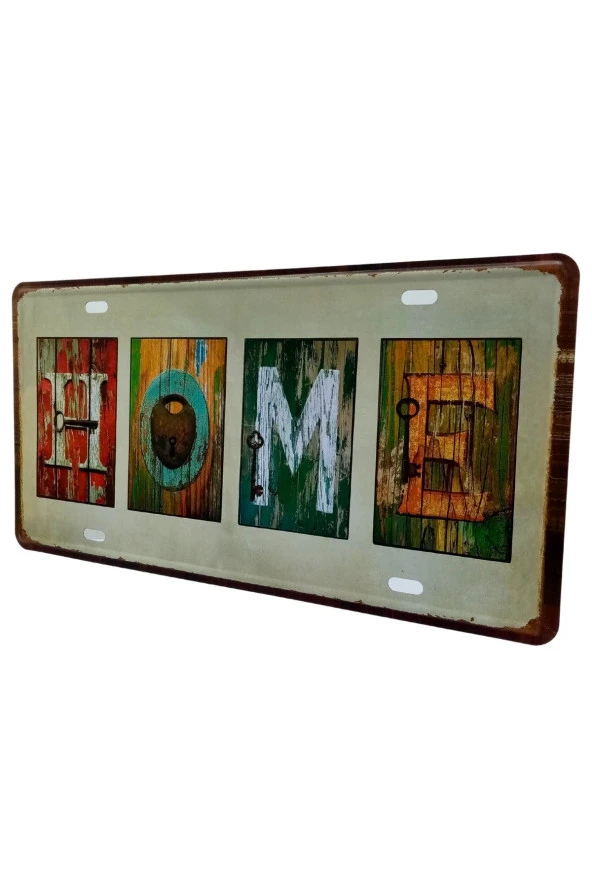 Dekoratif 3D Metal Plaka Home 30cm - 7